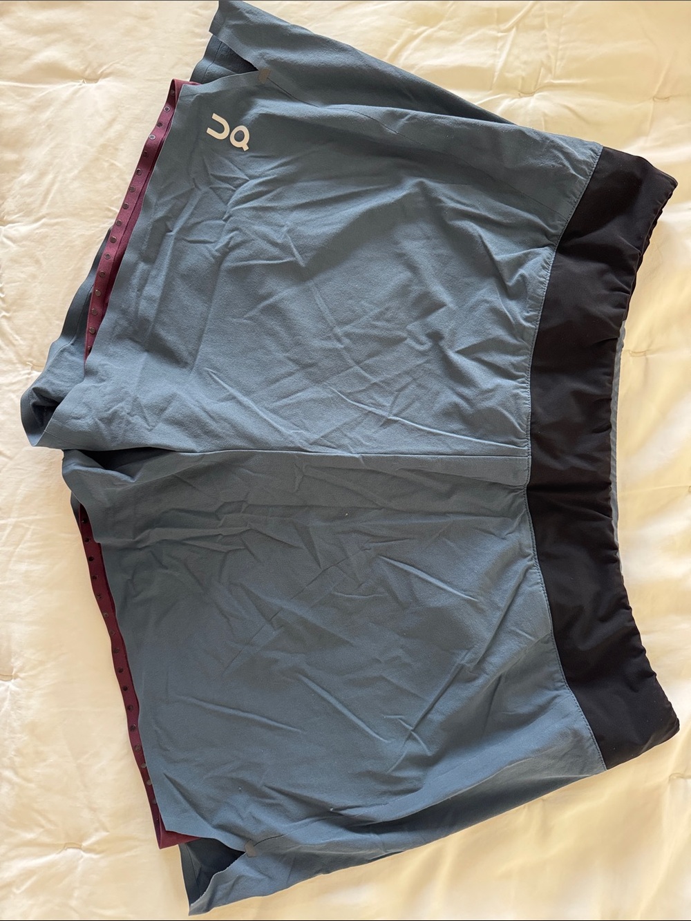 On Running women’s Slate Blue Athletic Shorts with Black Waistband